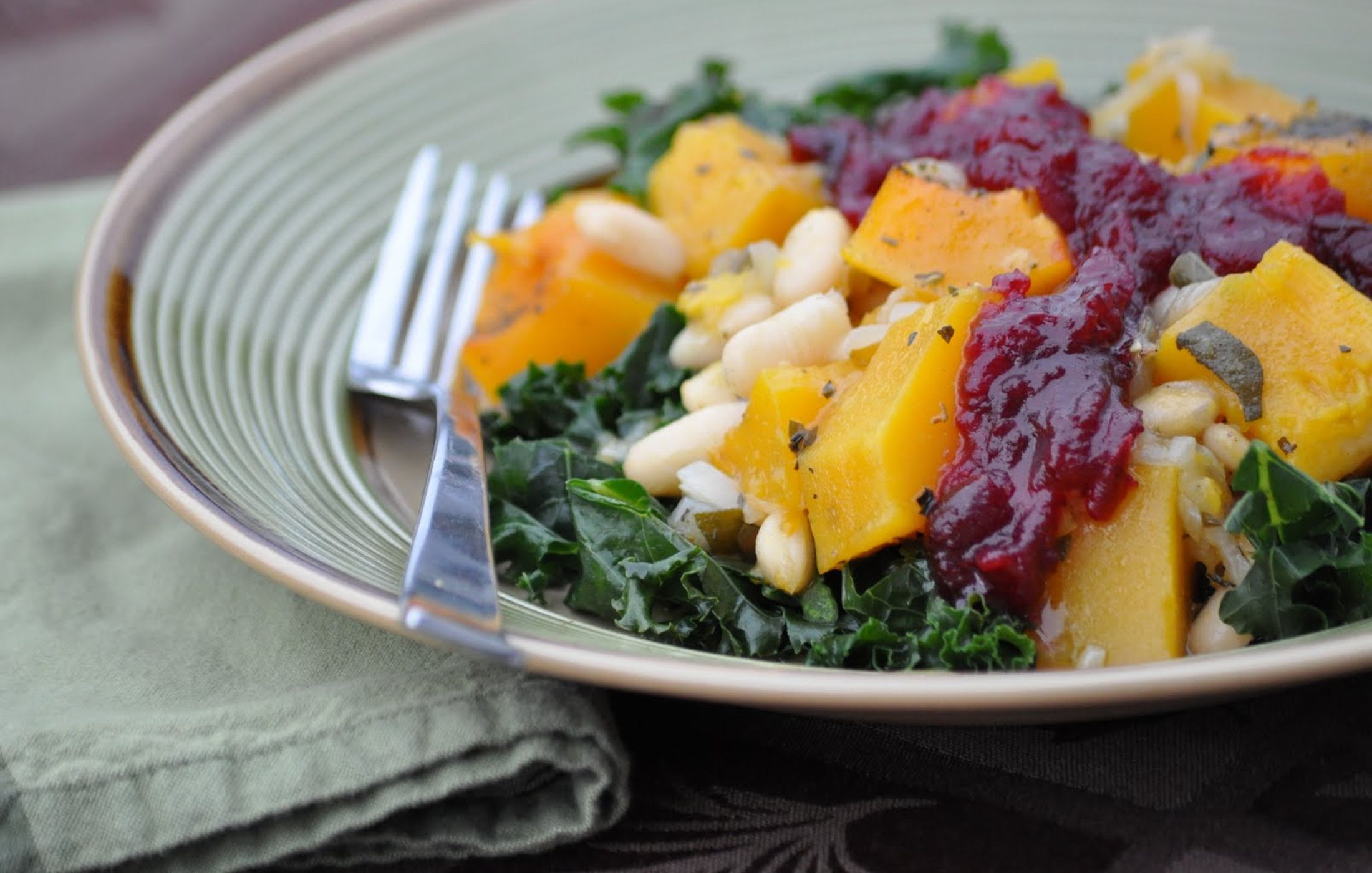 Vegan Butternut Squash and Bean Casserole with Sage and Shallots