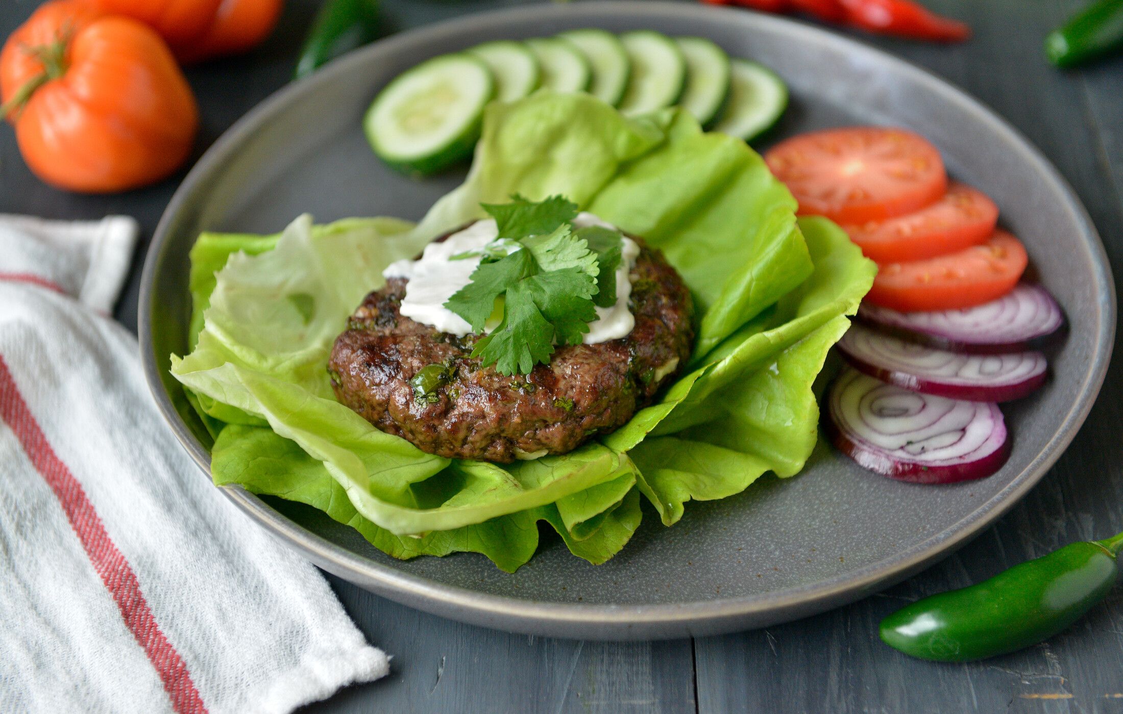 Keto Garlic Chili Burgers