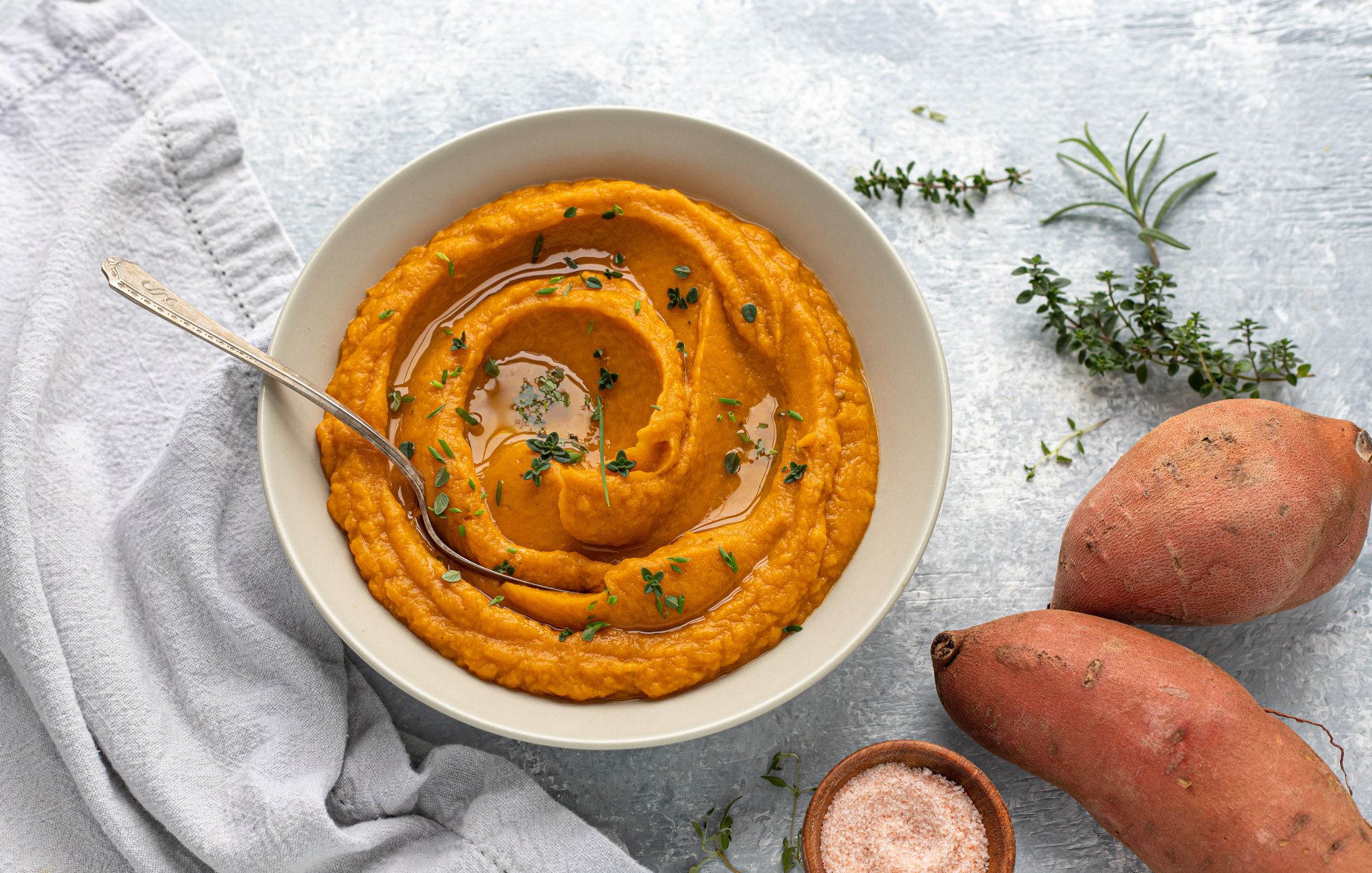 Vegan Herb Whipped Sweet Potatoes