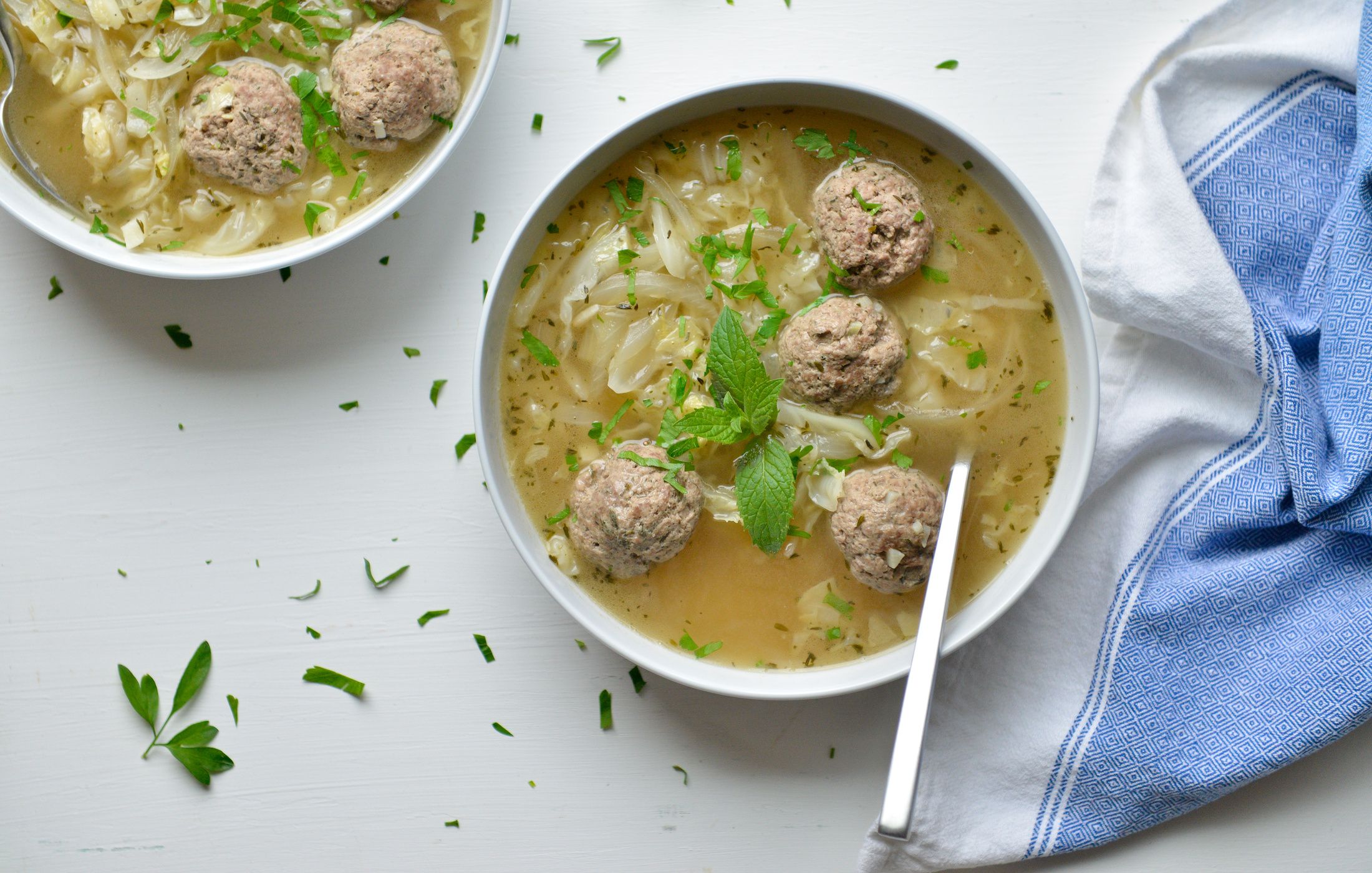 Lamb and Garlic Meatball Soup