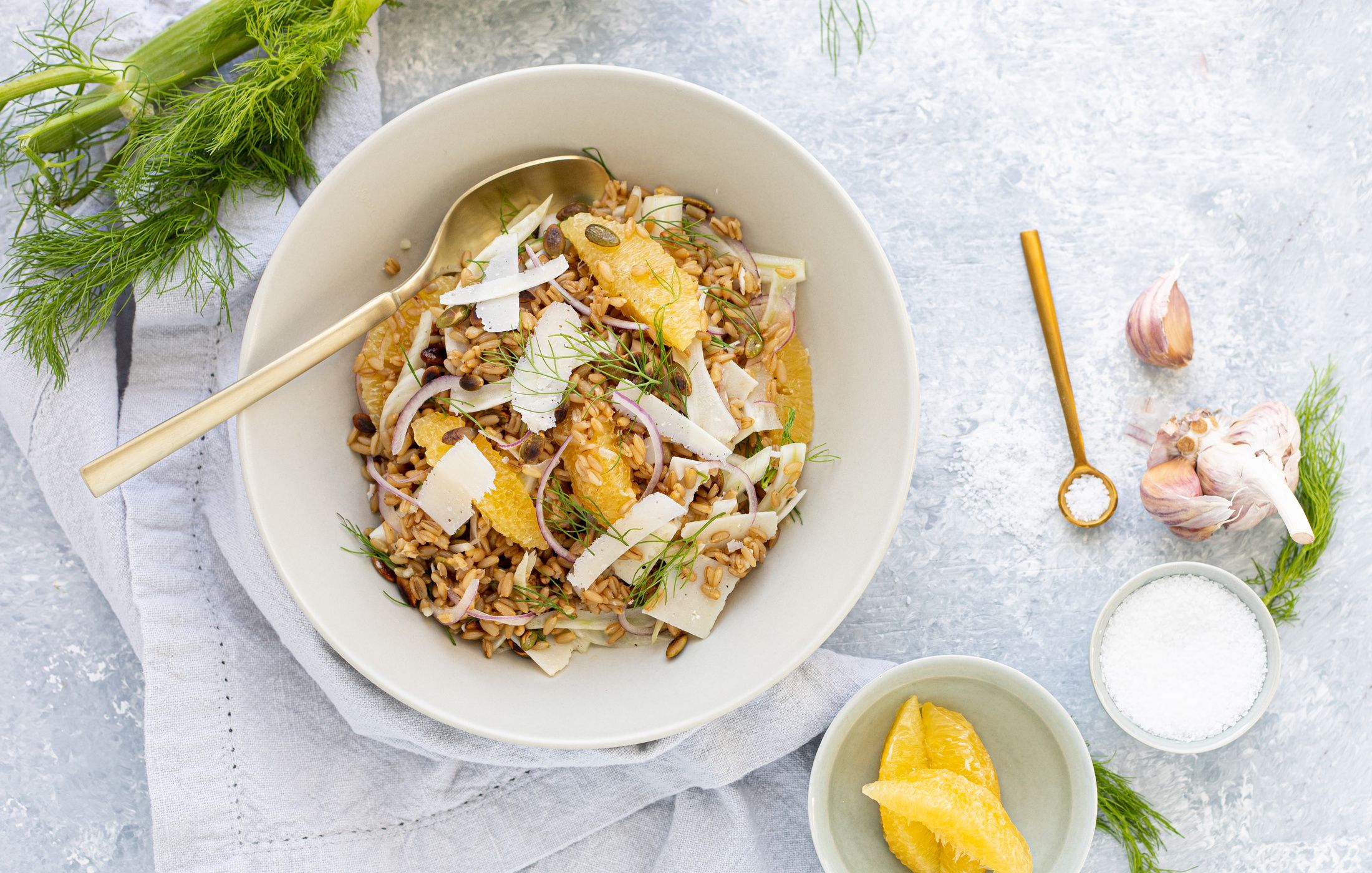 Oat Groat Salad with Fennel and Orange