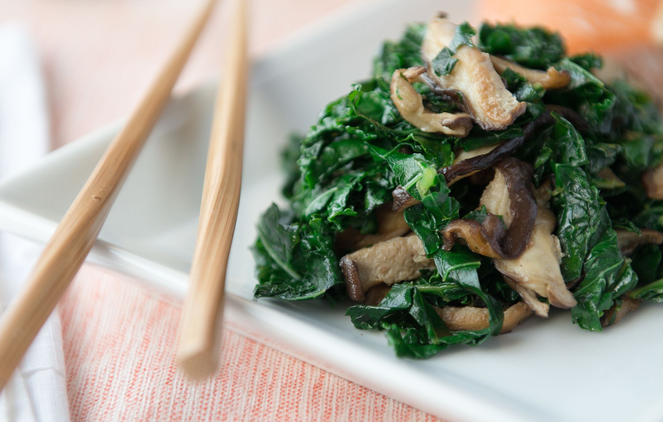 Sautéed Kale with Shiitake Mushrooms 