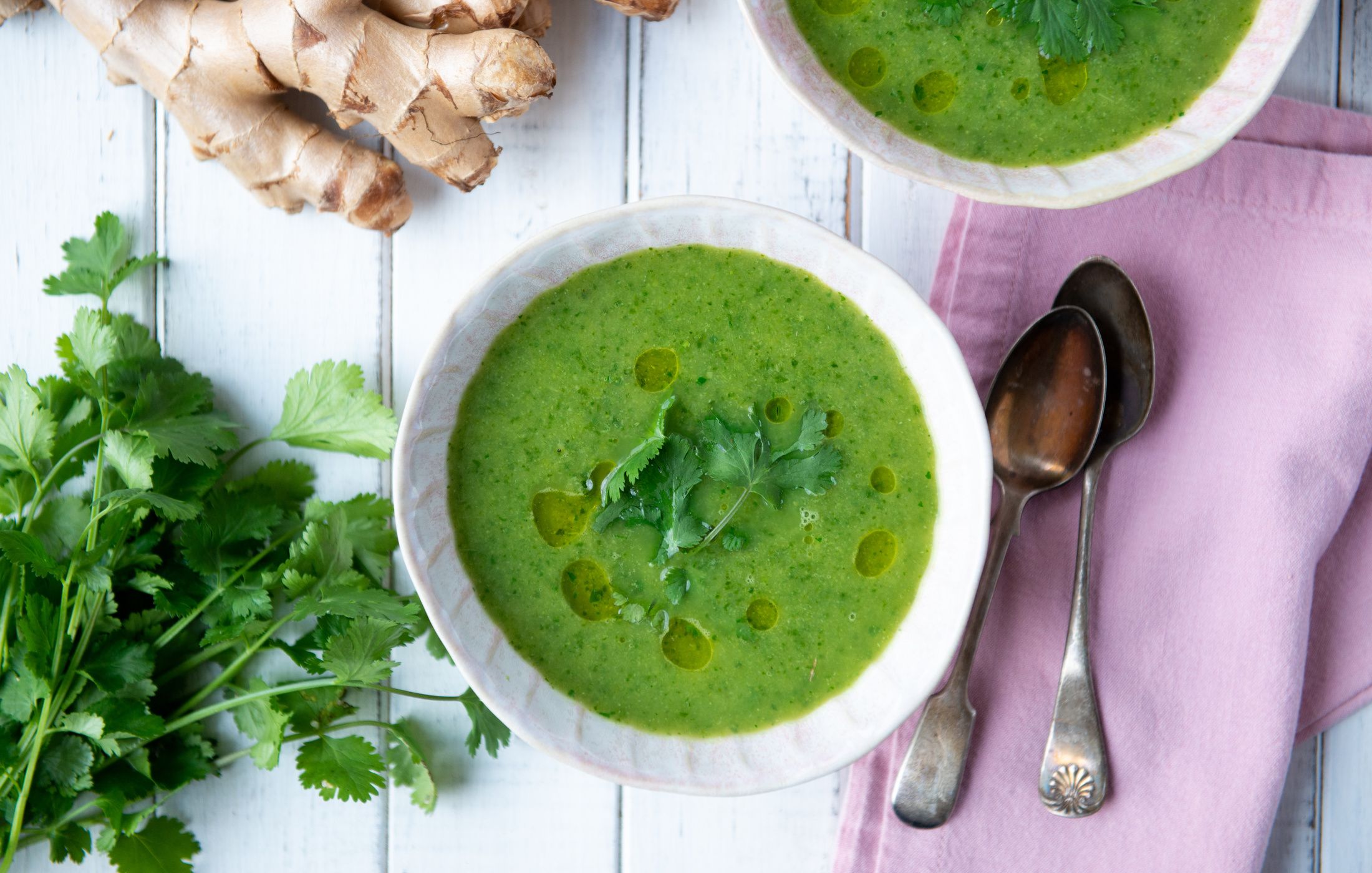 Sweet Potato-Broccoli-Ginger Soup