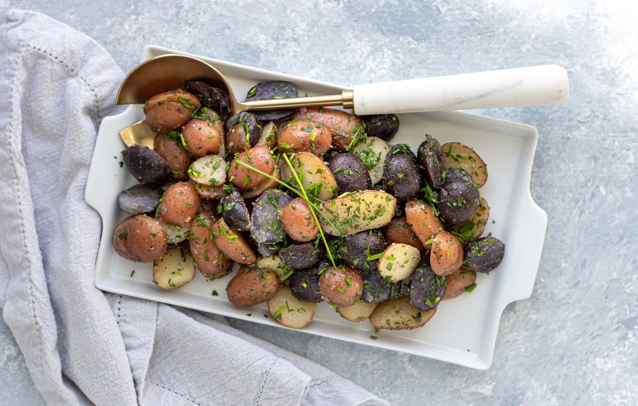 Steamed Potatoes with Butter and Herbs