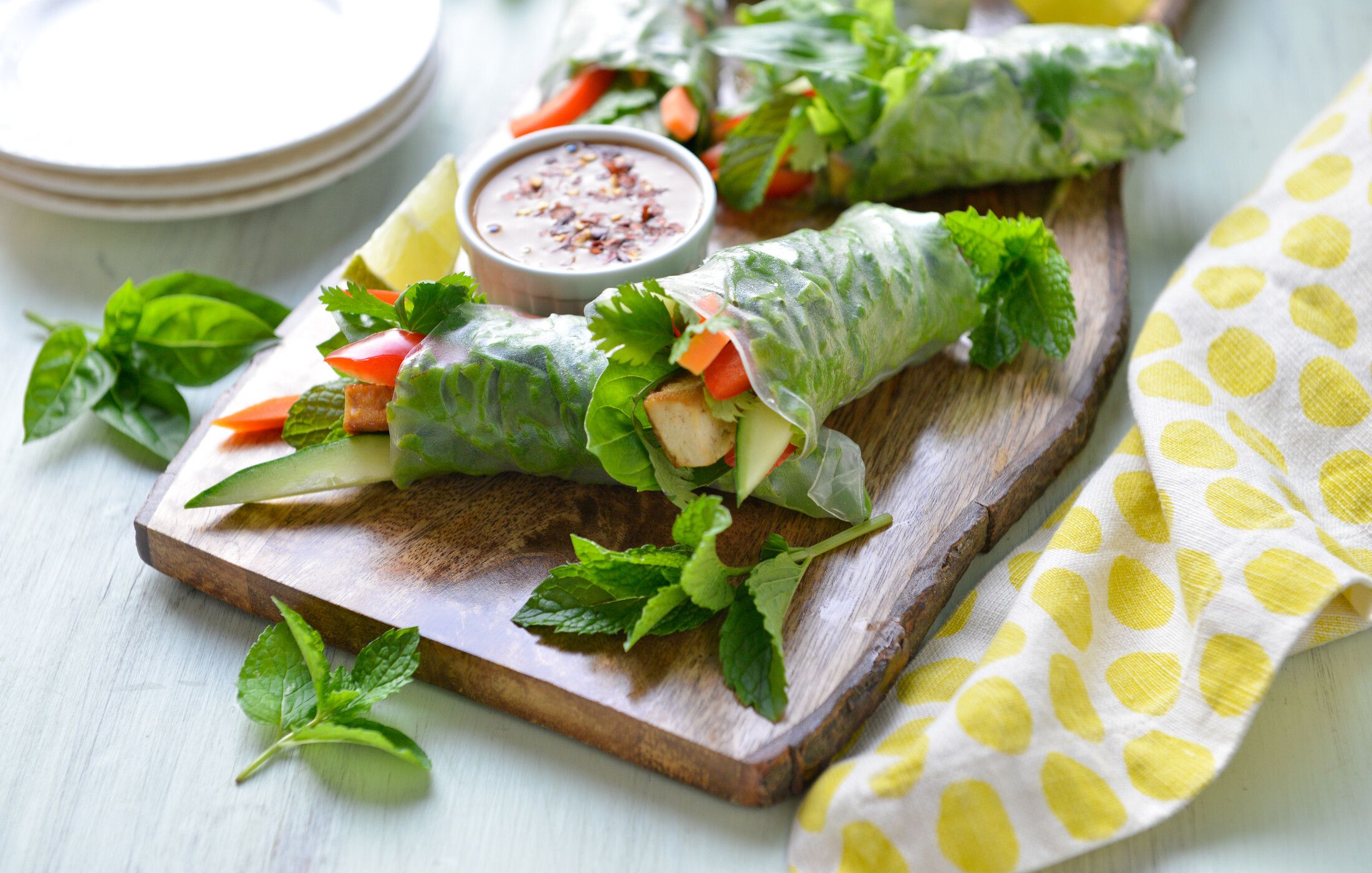 Vegan Tofu Thai Salad Rolls