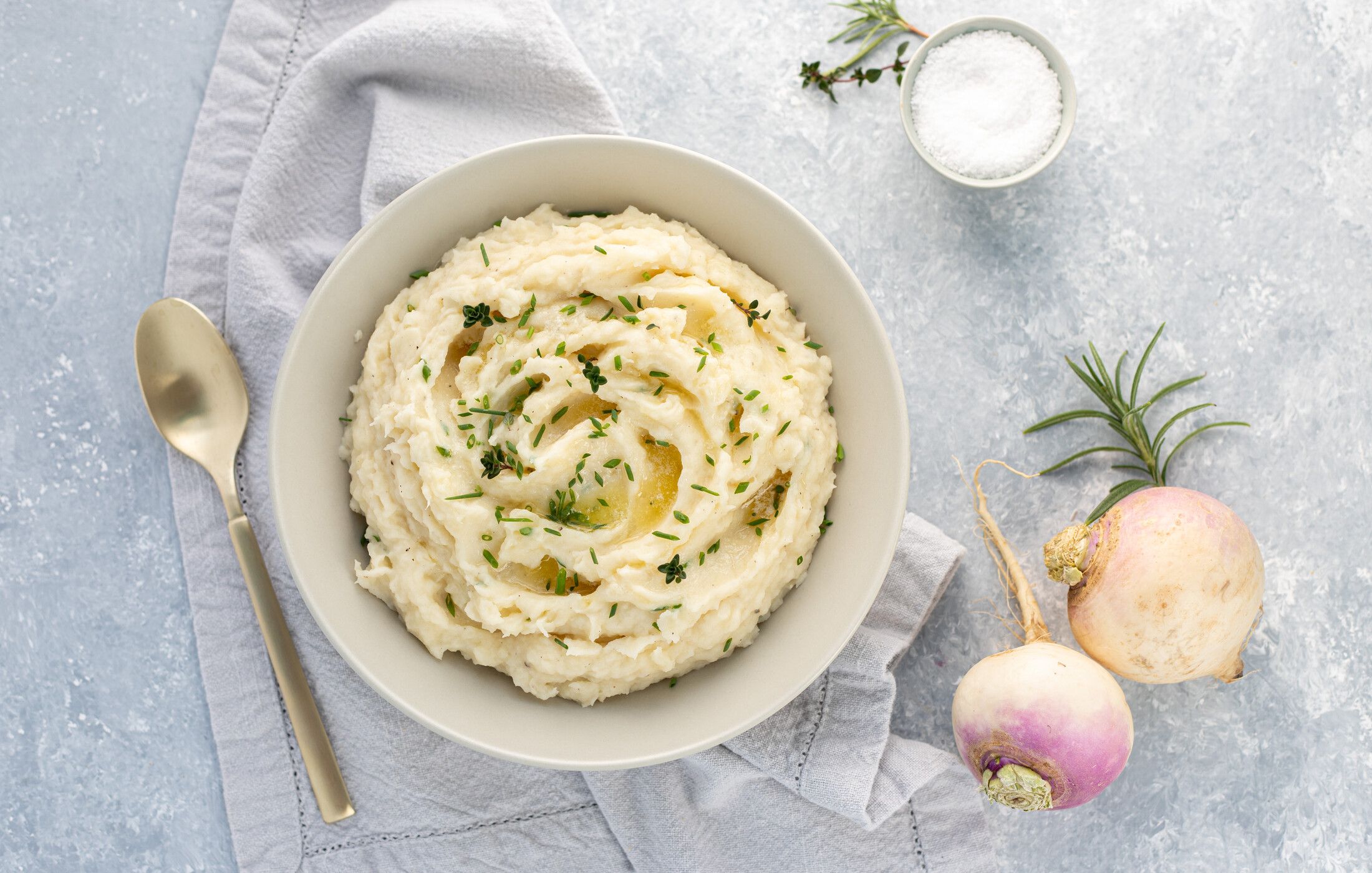 Turnip and Garlic Mashed Potatoes