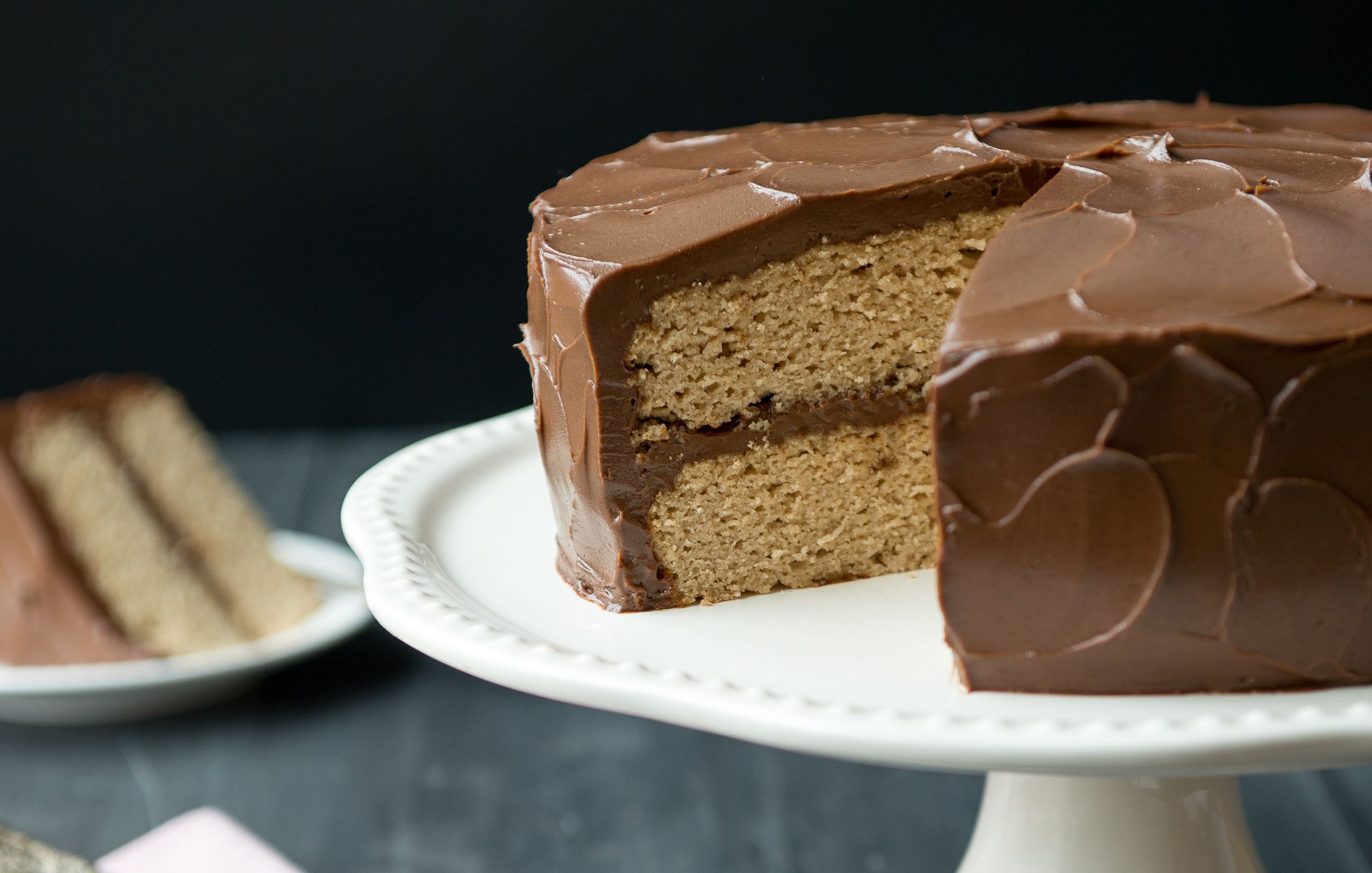 Vanilla Coconut Cake with Chocolate Avocado Frosting