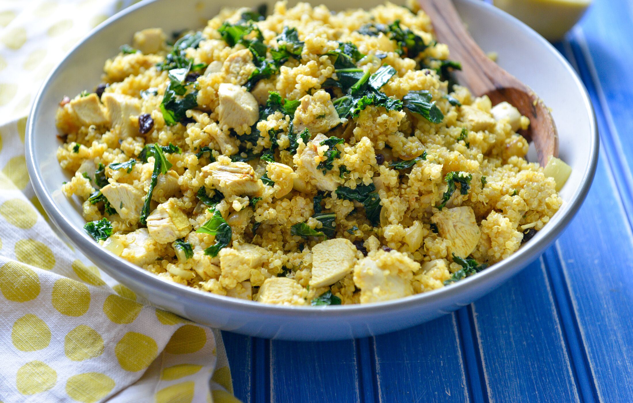 Warm Quinoa, Kale, and Chicken Salad