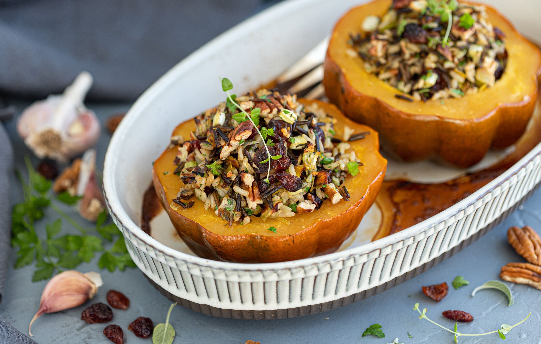 Wild Rice Stuffed Squash