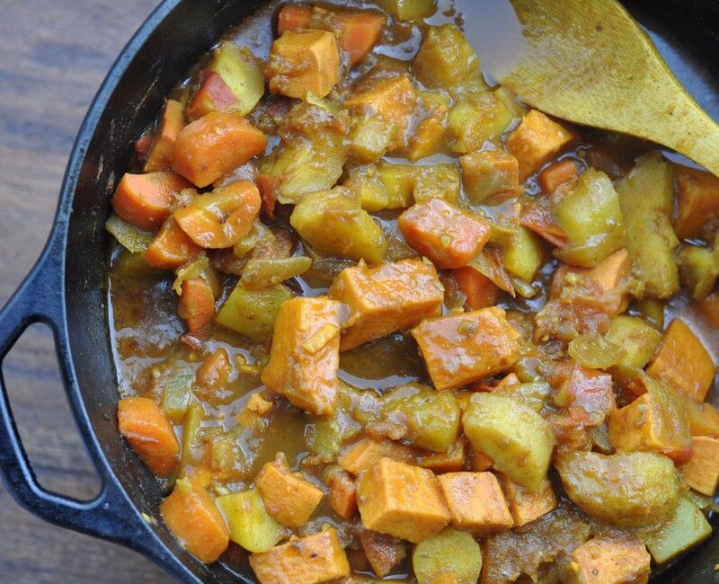 Vegan Curried Root Vegetables