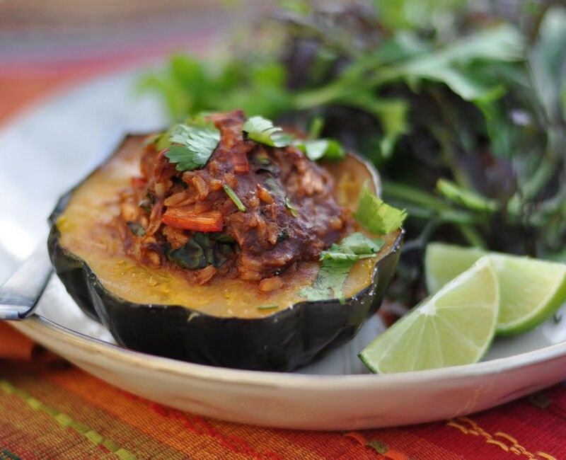 Chipotle Chicken and Rice Stuffed Squash Dairy-Free