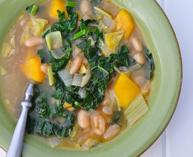 Butternut Squash, Kale, & White Bean Soup