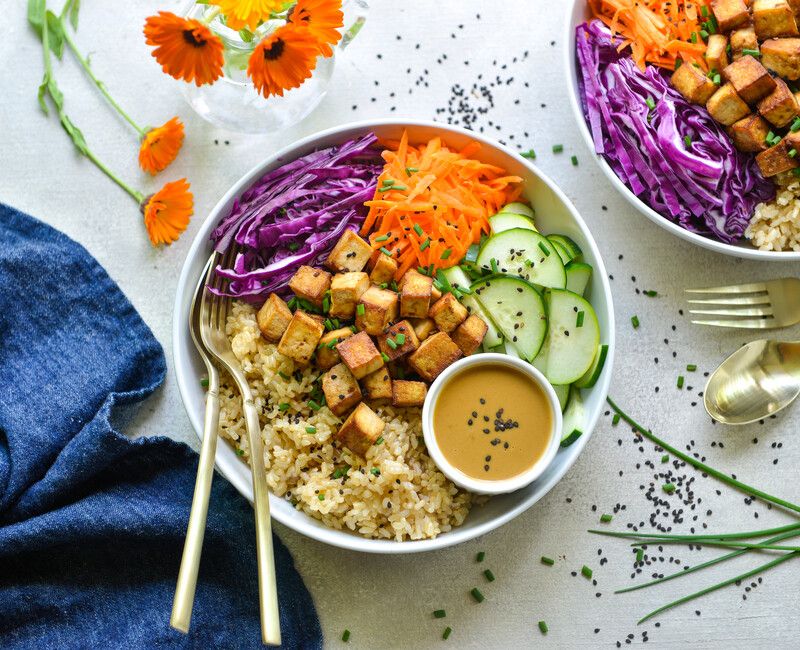 BROWN RICE TOFU AND VEGGIE BOWLS-1