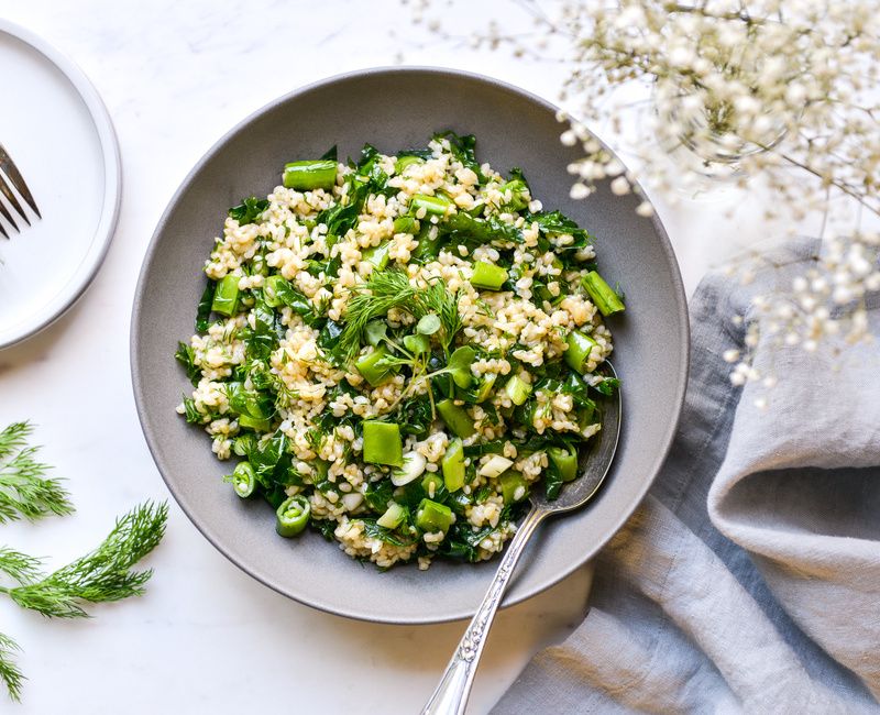 BROWN RICE-KALE-PEA-DILL-LEMON SALAD-1