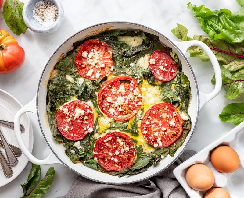 Beet Green Egg Bake