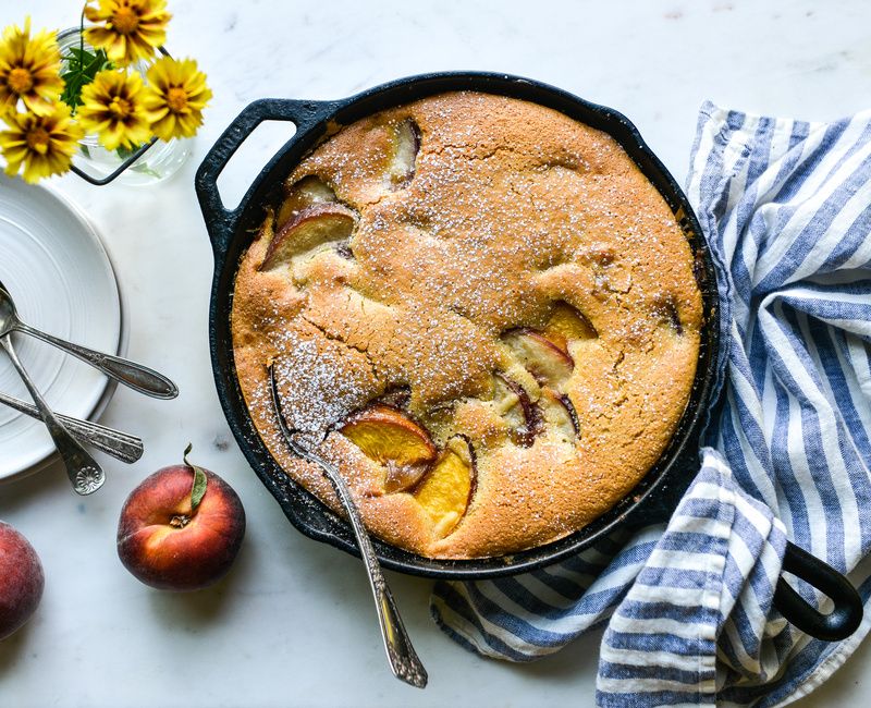 CAST IRON PEACH-ALMOND COBBLER GRAIN-FREE-1