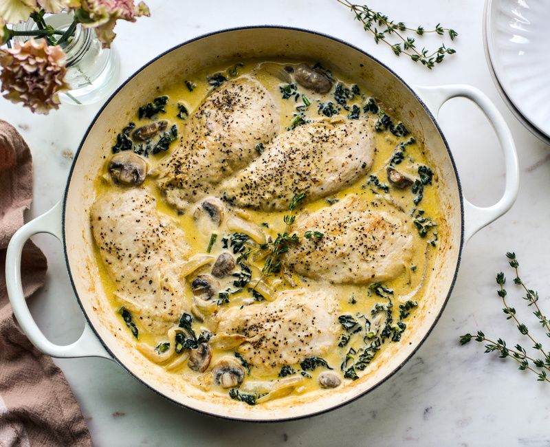 CREAMY MUSHROOM-KALE CHICKEN-1