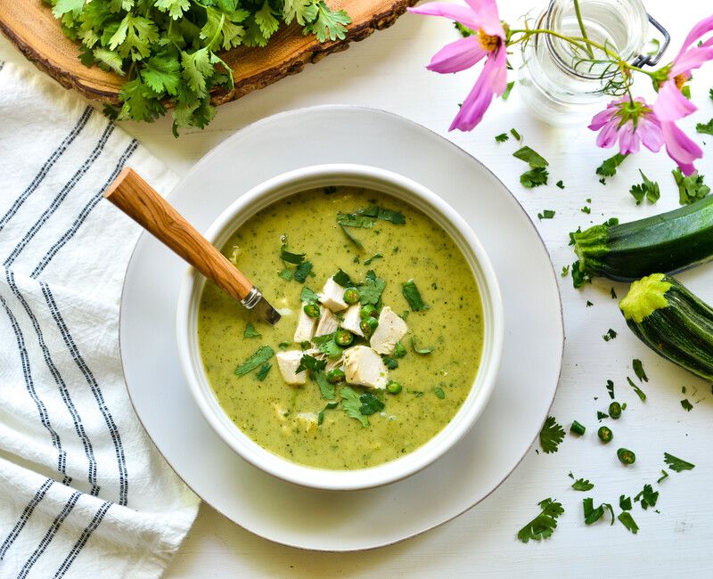 CREAMY ZUCCHINI-CILANTRO-COCONUT SOUP-1