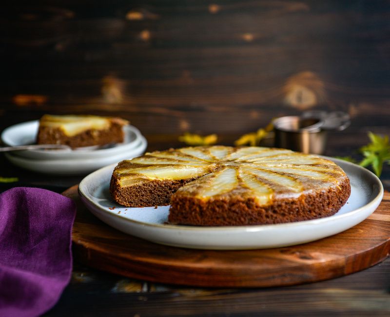 GRAIN-FREE PEAR GINGERBREAD UPSIDE DOWN CAKE-2