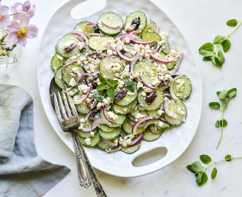 GREEK CUCUMBER SALAD WITH FETA AND OLIVES-1