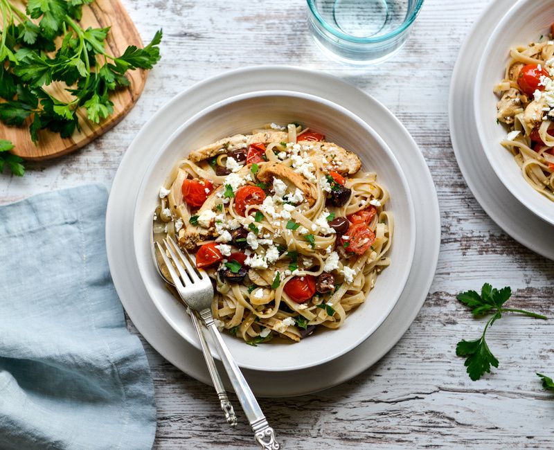 GREEK SKILLET CHICKEN FETTUCCINI-1