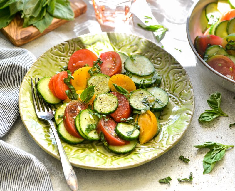 HEIRLOOM TOMATO CUCUMBER BASIL SALAD-1