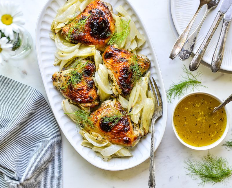 HONEY-ROASTED CHICKEN WITH FENNEL AND HERBS-1