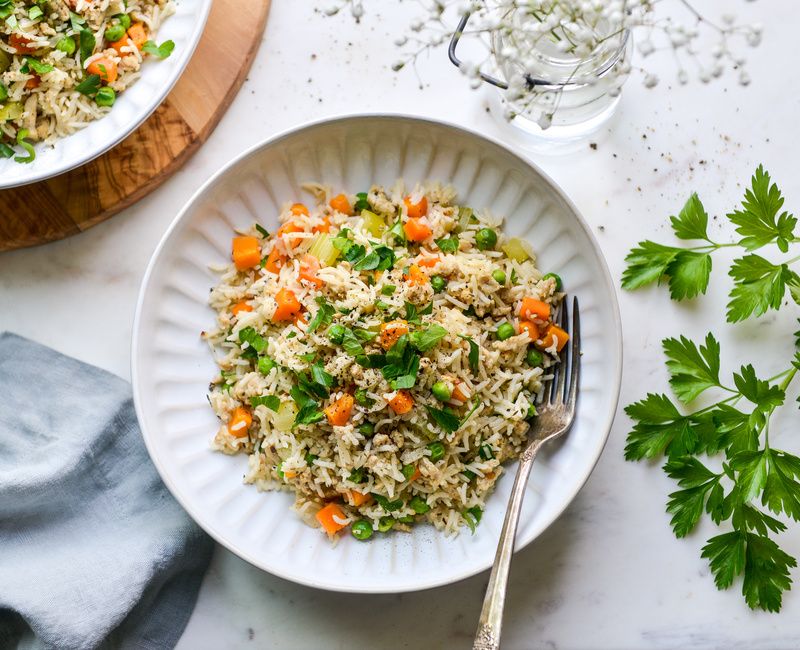 ONE POT GROUND CHICKEN VEGETABLES AND RICE-1