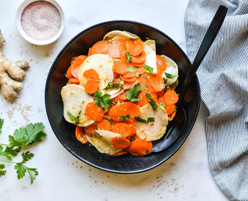 SHAVED BLACK RADISH AND CARROT SALAD-1