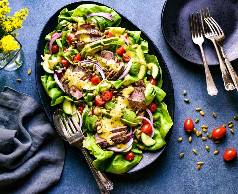 STEAK AND AVOCADO SALAD WITH DIJON VINAIGRETTE-1