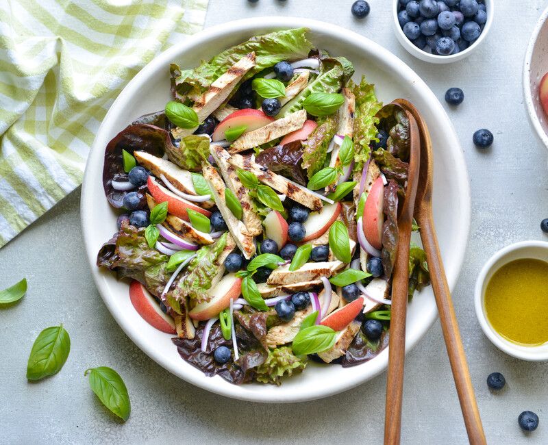 SUMMER SALAD WITH BLUEBERRY MUSTARD GRILLED CHICKEN-4