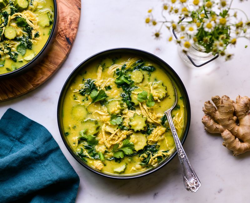 TURMERIC-GINGER CHICKEN AND RICE SOUP-1