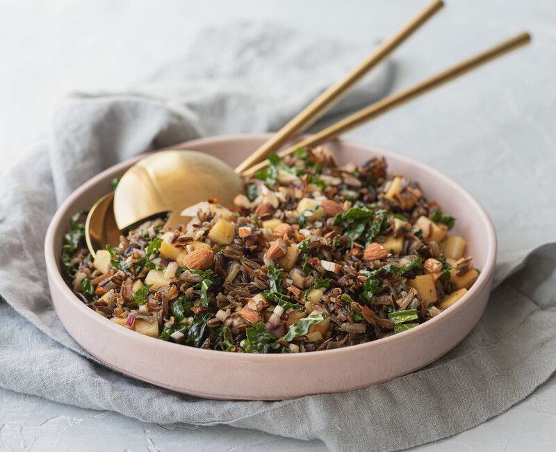 Wild Rice, Kale, and Apple Salad