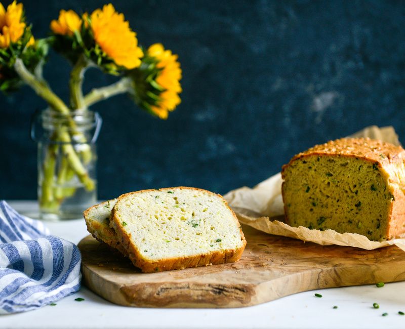 ZUCCHINI CHEDDAR CHIVE BREAD KETO SCD-1