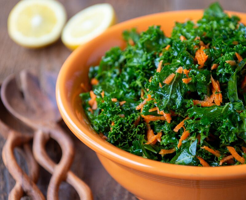 Raw Kale Salad with Lemon and Garlic