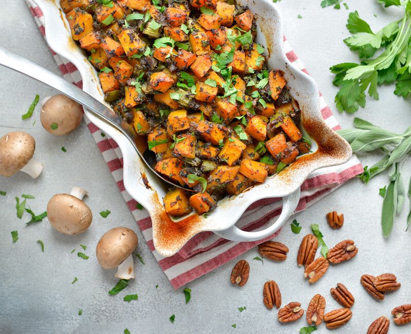 Paleo Grain-Free Butternut Squash and Sage Stuffing   