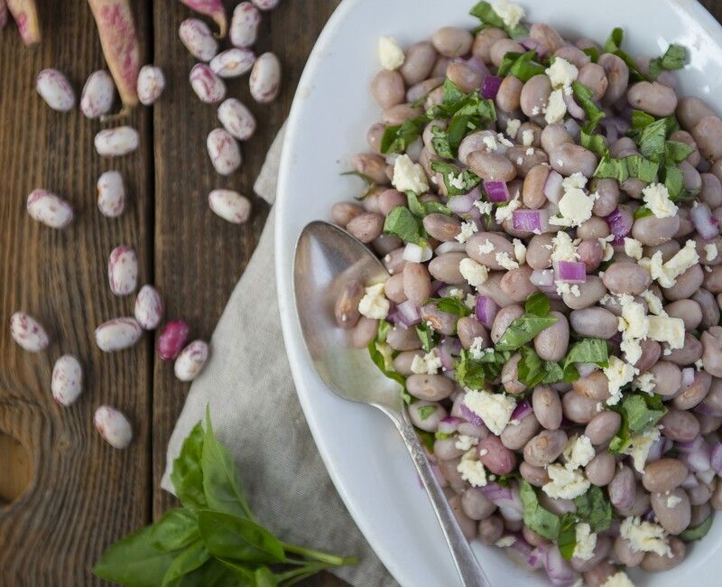 Basil Feta Cranberry Bean Salad