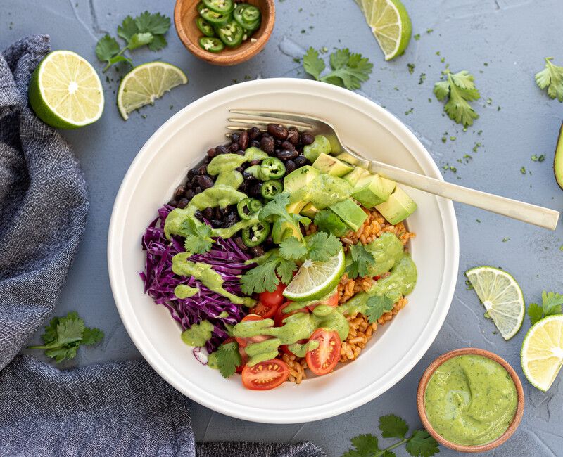 Vegan Burrito Bowl Black Bean and Rice