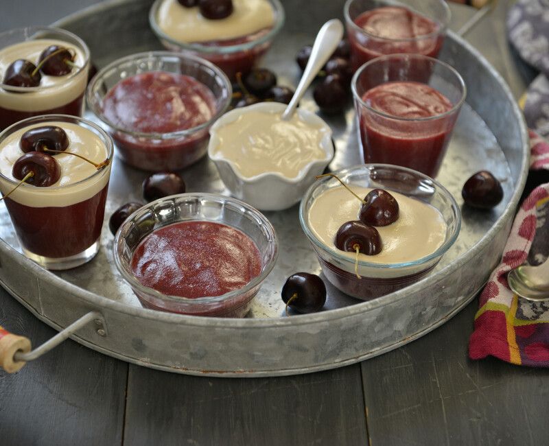 Vegan Dairy-Free Cherry Apple Pudding with Almond Cream