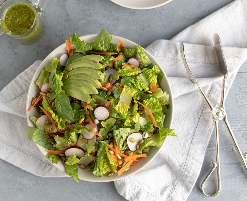 Crunchy Romaine Salad with Italian Herb Dressing