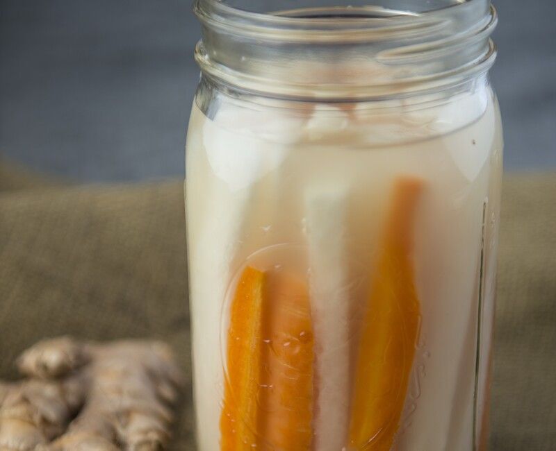 Gingered Daikon and Carrot Sticks