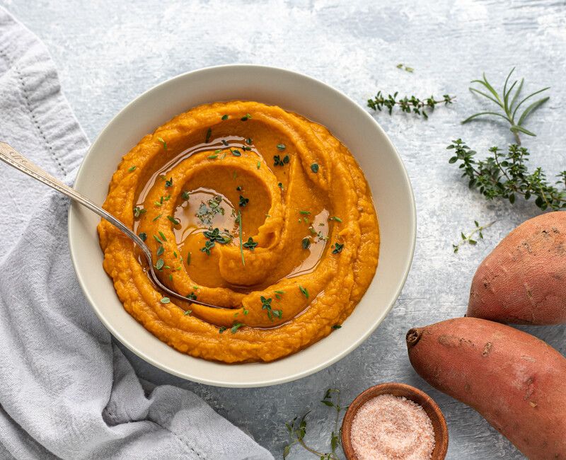 Vegan Herb Whipped Sweet Potatoes