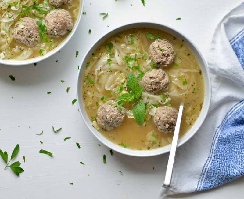 Lamb and Garlic Meatball Soup