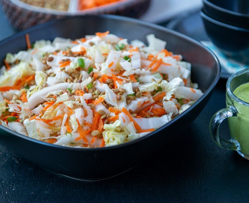 Napa Cabbage Salad with Ginger-Cilantro Dressing