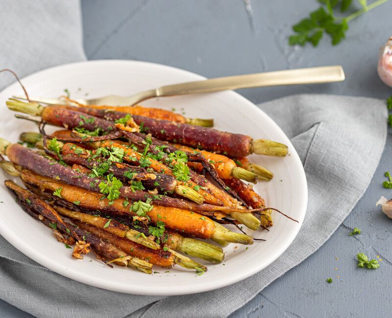 Pan Roasted Garlic Carrots