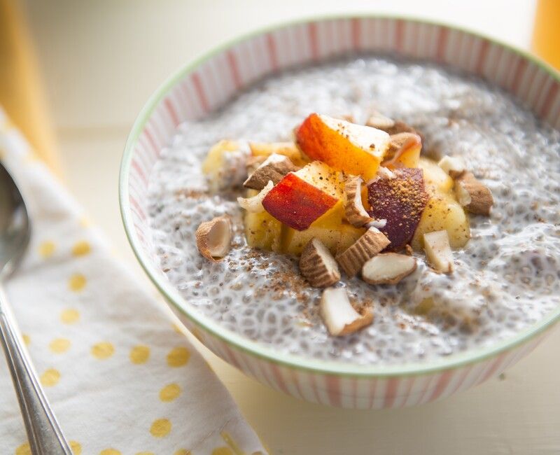 Raw Chia Peach Breakfast Porridge