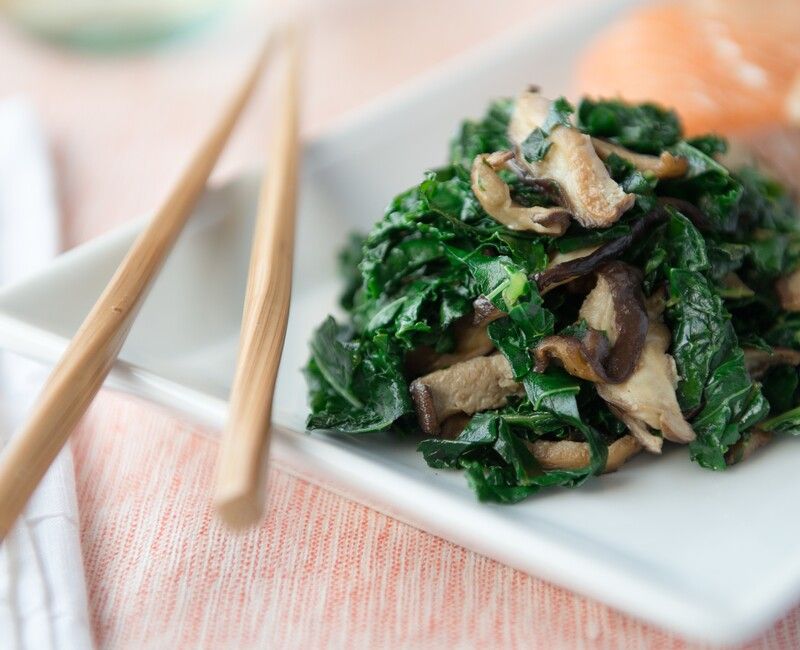 Sautéed Kale with Shiitake Mushrooms 