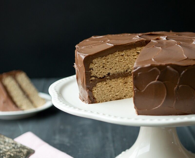 Vanilla Coconut Cake with Chocolate Avocado Frosting