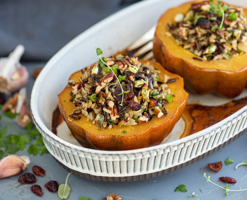 Wild Rice Stuffed Squash