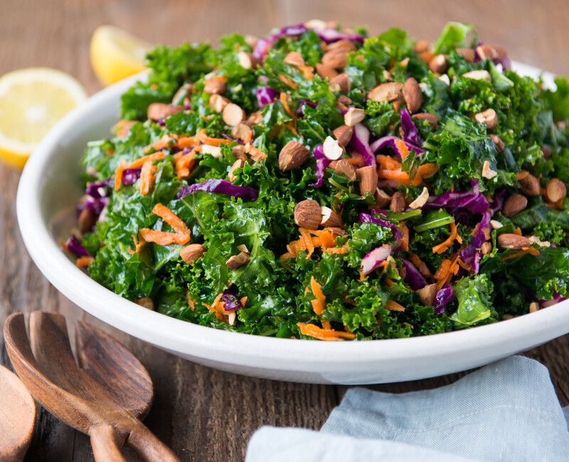 Kale Cabbage Crunch Salad Raw Vegan